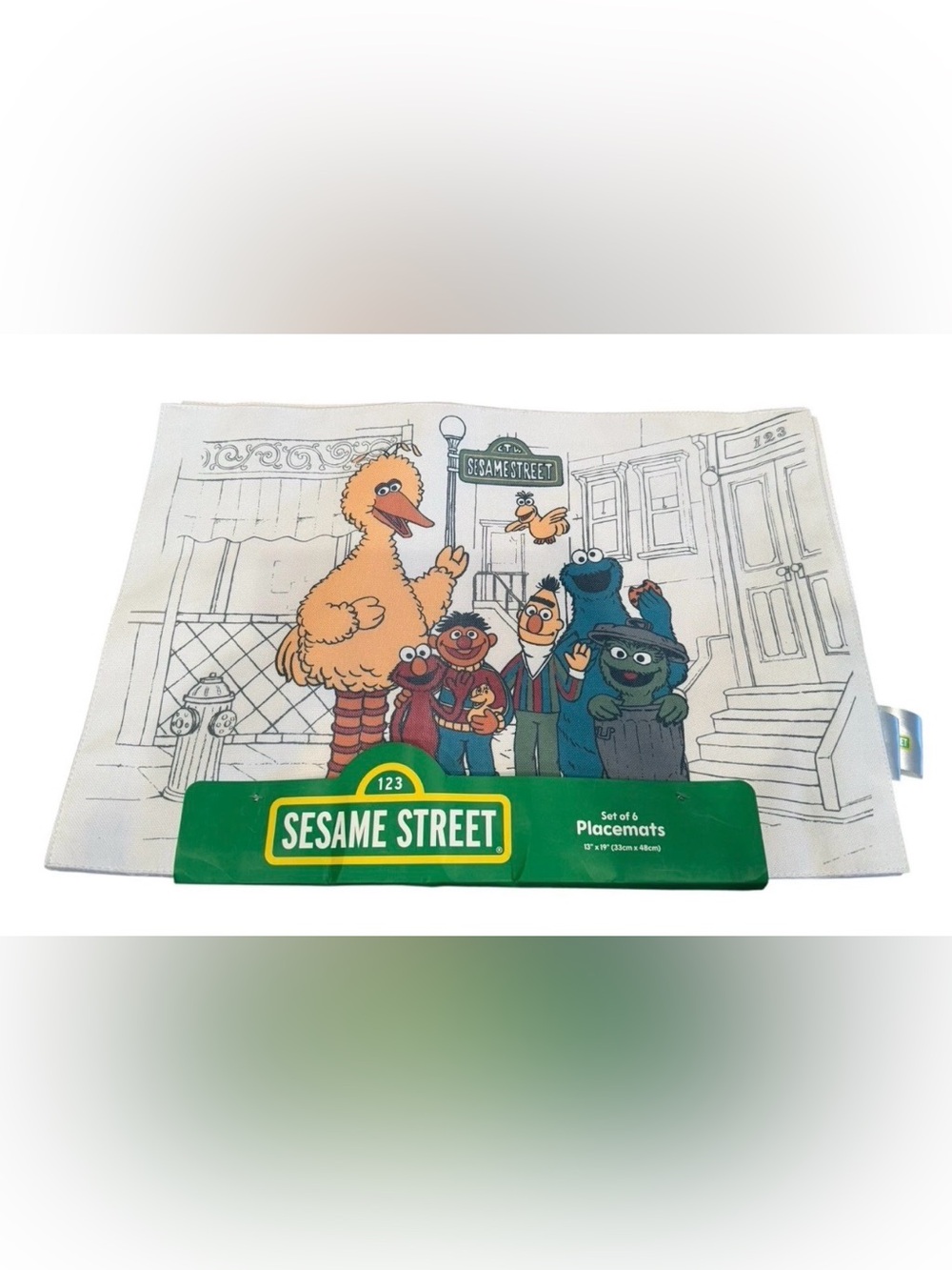 Sesame Street Placemats Set Of 6 Big Bird Elmo Cookie Monster Oscar Skyrun New